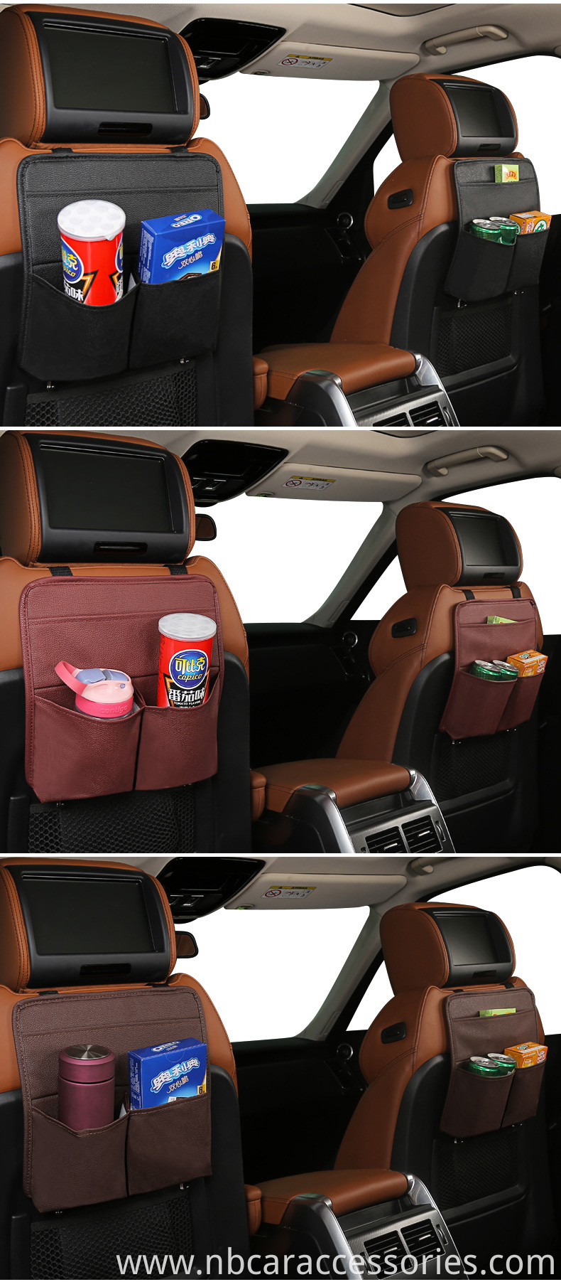 2020 new style car back seat organizer in car organizers lather